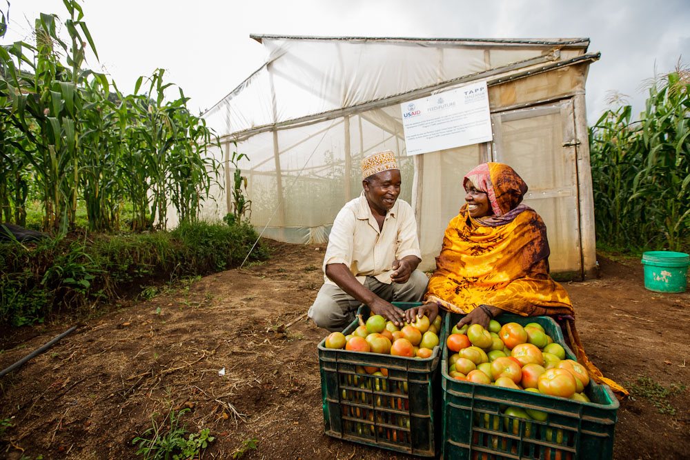 Tomato farmers in Tanzania