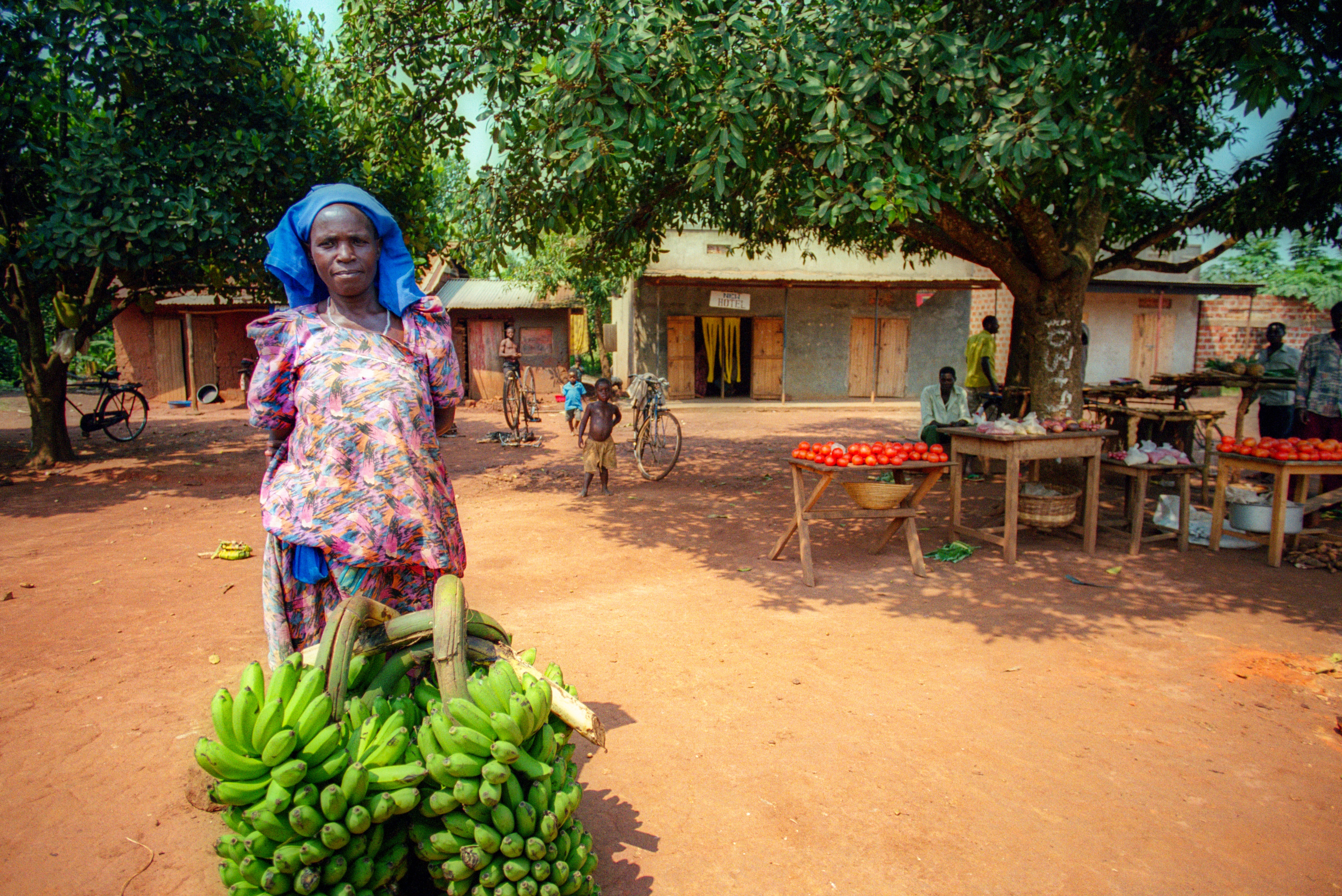 Banana seller in rural Uganda